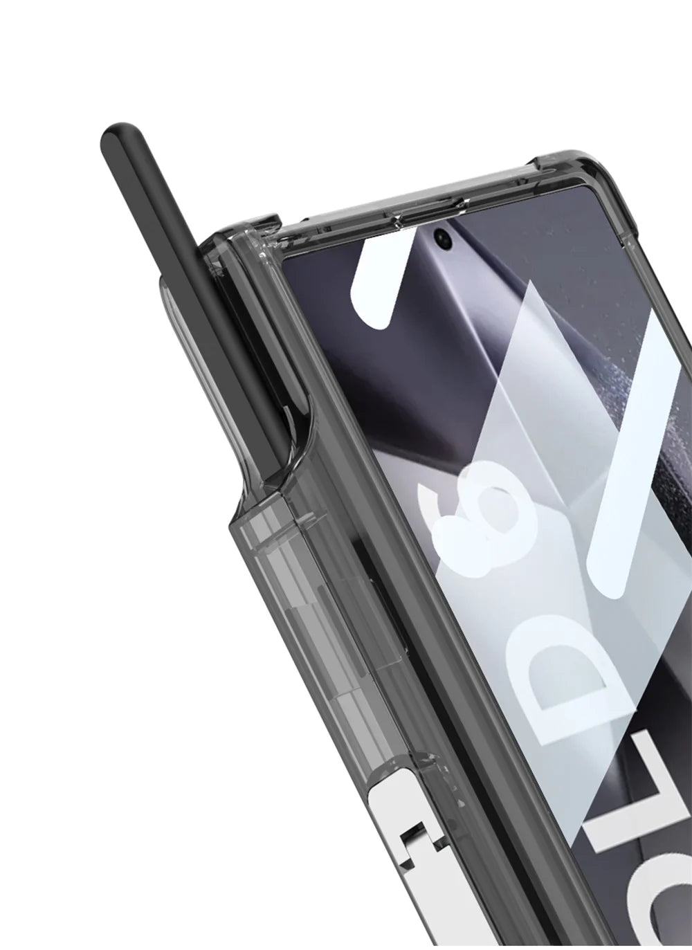 Transparent Airbag Hinge Protection Case for Samsung Galaxy Z Fold 6 With S Pen Holder ZFold 6 Built-in Screen Protector Cover
