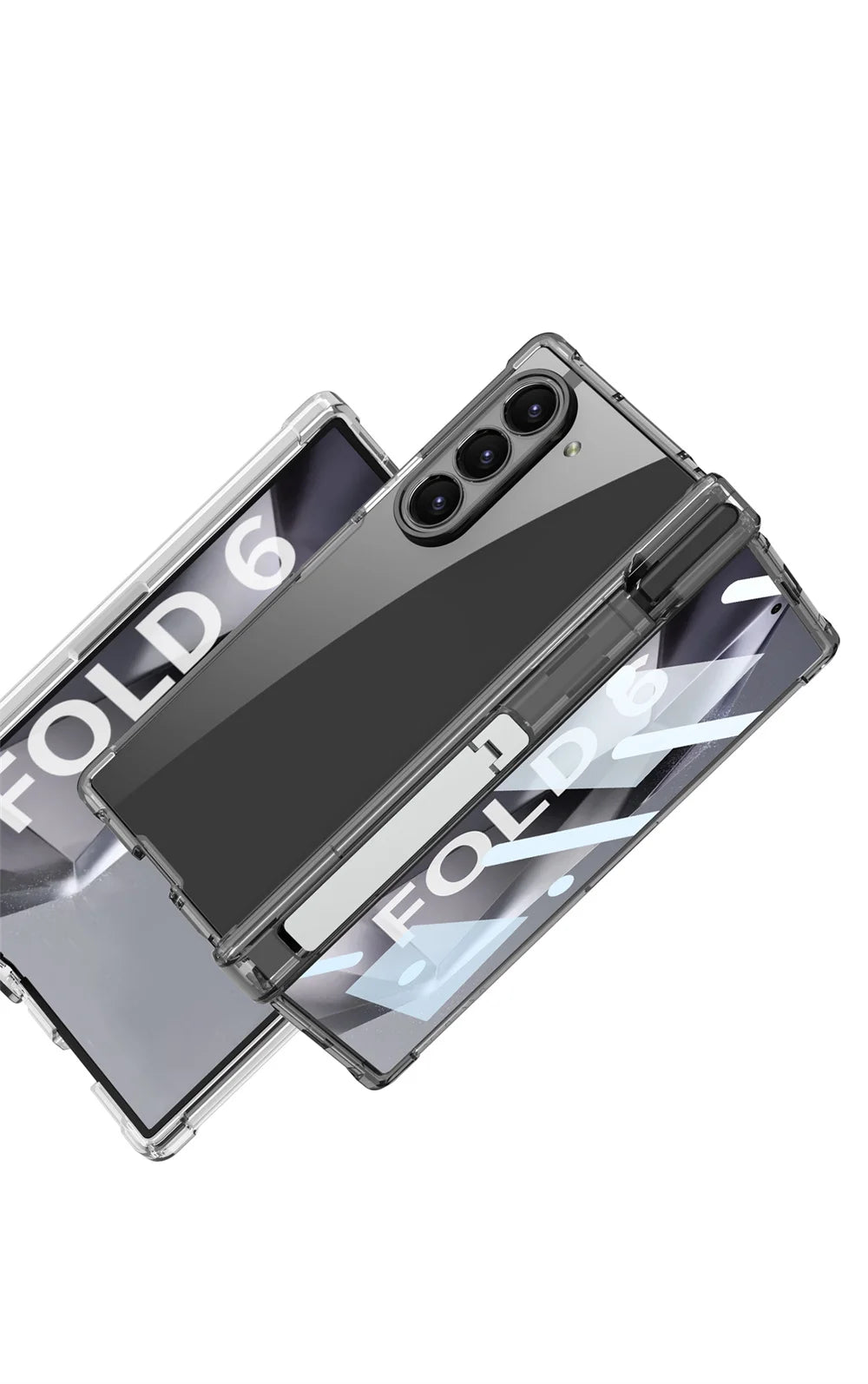 Transparent Airbag Hinge Protection Case for Samsung Galaxy Z Fold 6 With S Pen Holder ZFold 6 Built-in Screen Protector Cover