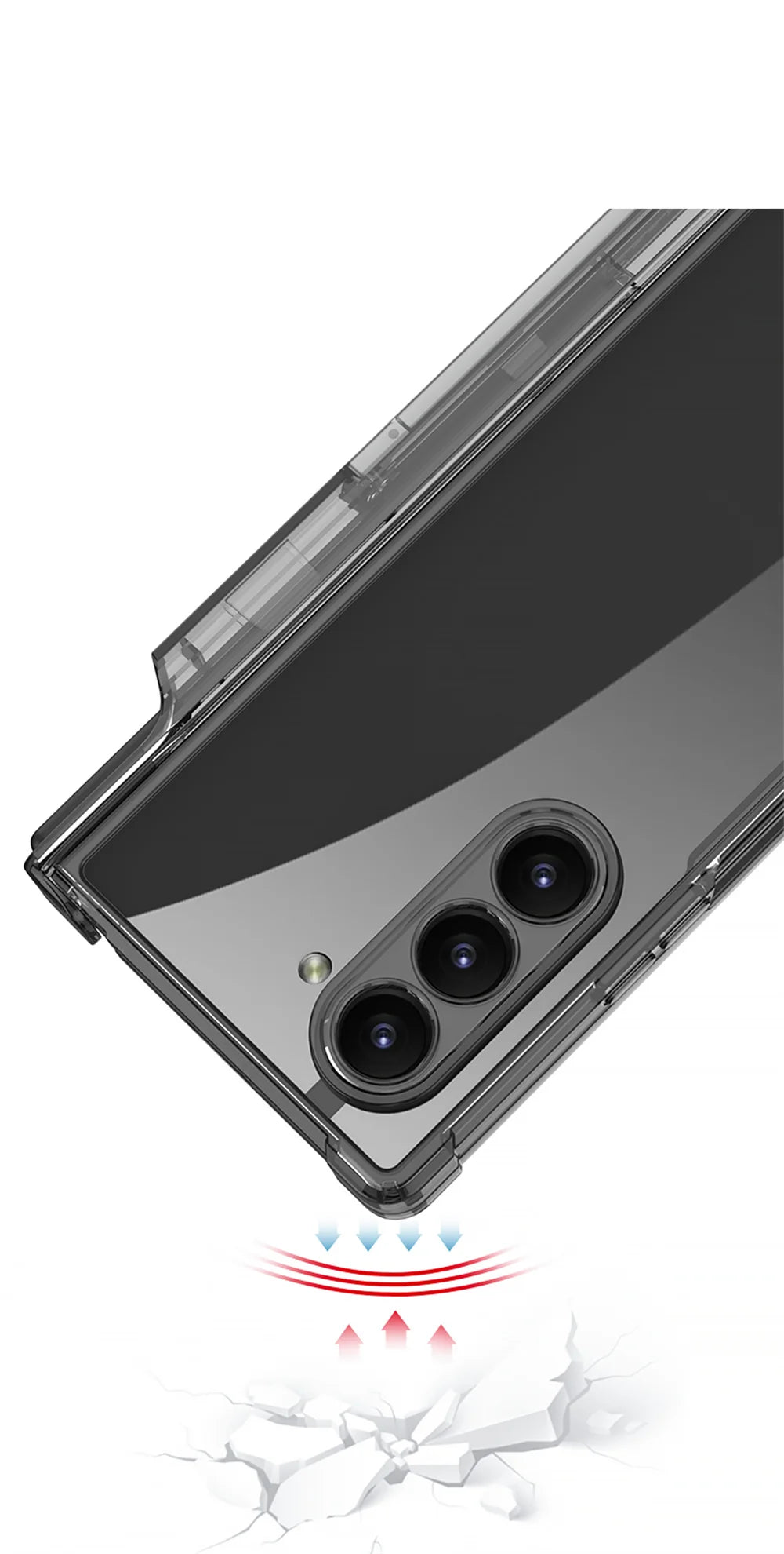 Transparent Airbag Hinge Protection Case for Samsung Galaxy Z Fold 6 With S Pen Holder ZFold 6 Built-in Screen Protector Cover