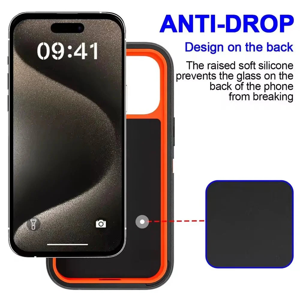 3in1 Defend Phone Case For iPhone 16 17 16E 15 14 Plus 13 12 11 Pro Max Mini Original Heavy Duty Shockproof Hybrid Armor Cover