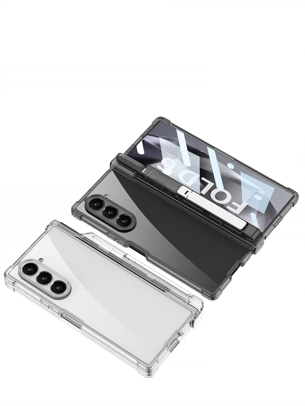 Transparent Airbag Hinge Protection Case for Samsung Galaxy Z Fold 6 With S Pen Holder ZFold 6 Built-in Screen Protector Cover