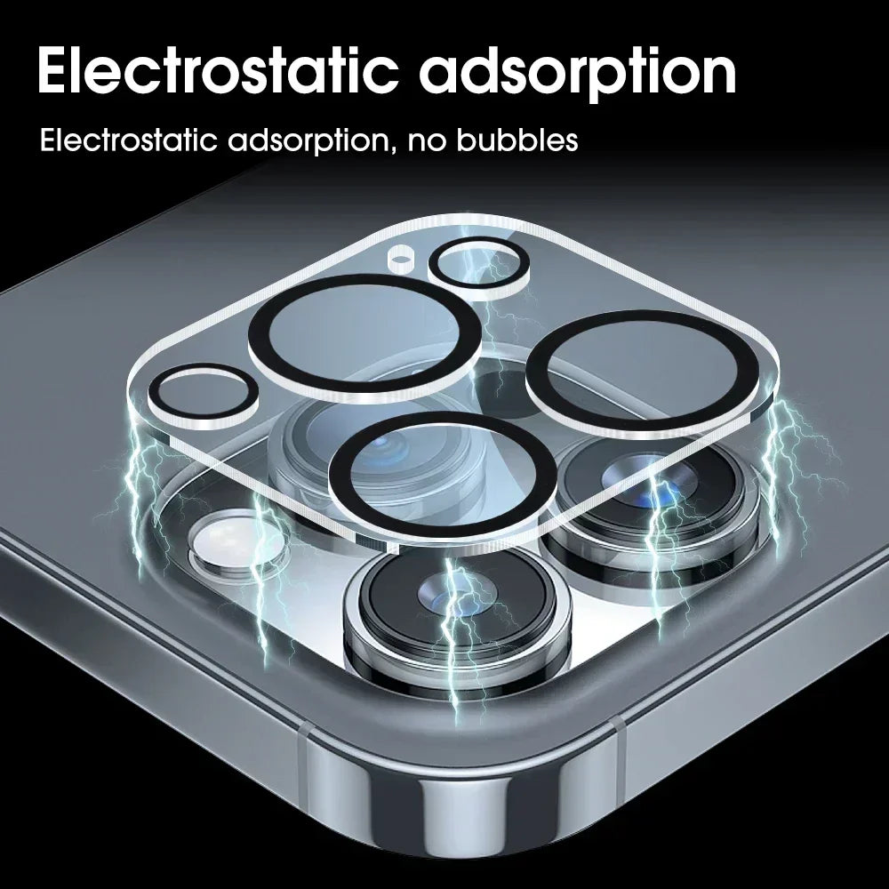 1-5Pcs Tempered Glass for iPhone 17 16 15 14 13 Pro Max Plus Mini Camera Lens Protector Black Circle Protective Lens Film Cover