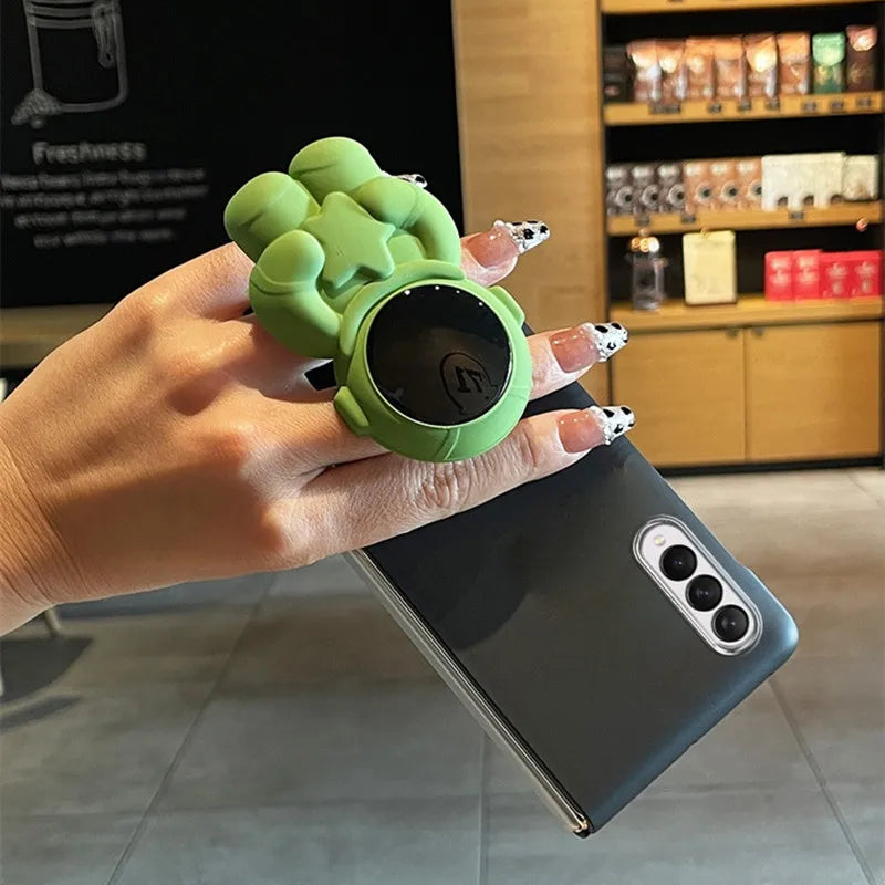 Fashion INS Love Crossbody Lanyard Phone Case For Samsung Galaxy ZFold7 ZFold6 5 ZFold4 3 2 Cute Astronaut Bracket Folding Cover