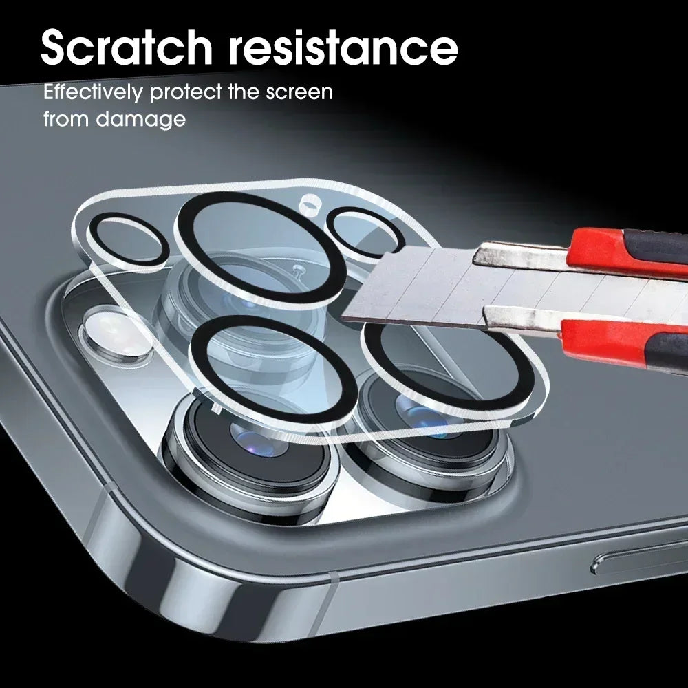 1-5Pcs Tempered Glass for iPhone 17 16 15 14 13 Pro Max Plus Mini Camera Lens Protector Black Circle Protective Lens Film Cover