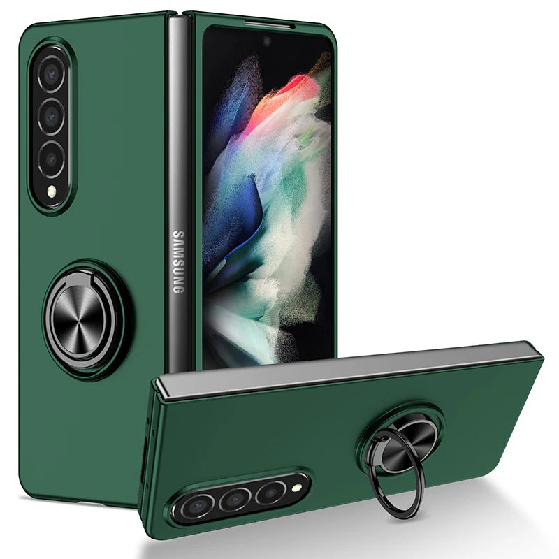 Case for Galaxy Z Fold 5 3 4 2 1 Magnetic Wireless Charging Drop Protection Anti Scratch Hard Cover Case for Z Fold Black Green