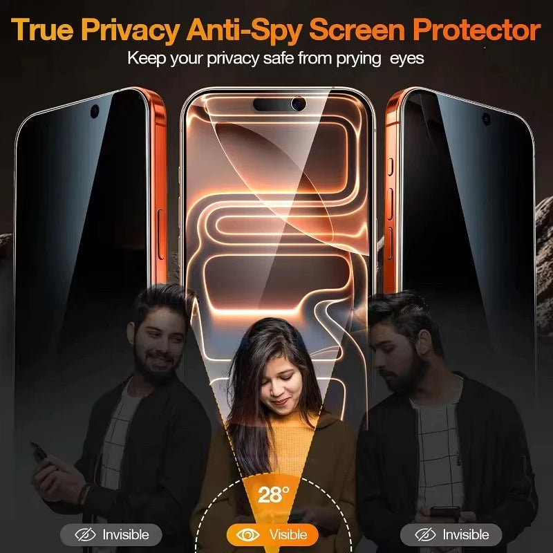 Oleophobic Coating Dust Free Easy Installation Privacy Screen Protector For iPhone 16 15 14 13 12 11 17 Pro Max XR X XS 16 Plus