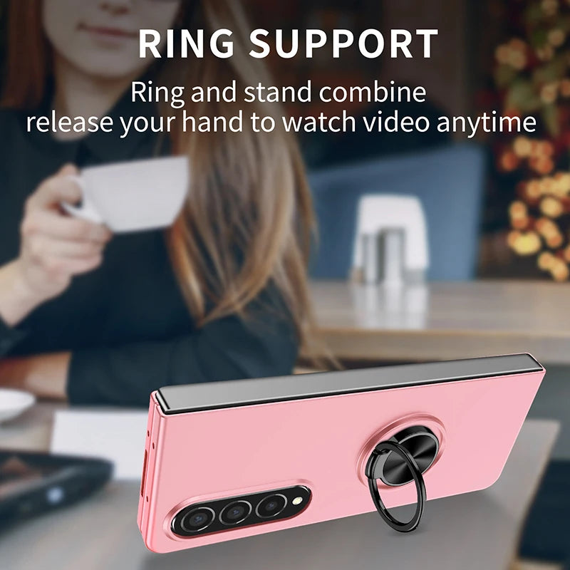 Case for Galaxy Z Fold 5 3 4 2 1 Magnetic Wireless Charging Drop Protection Anti Scratch Hard Cover Case for Z Fold Black Green