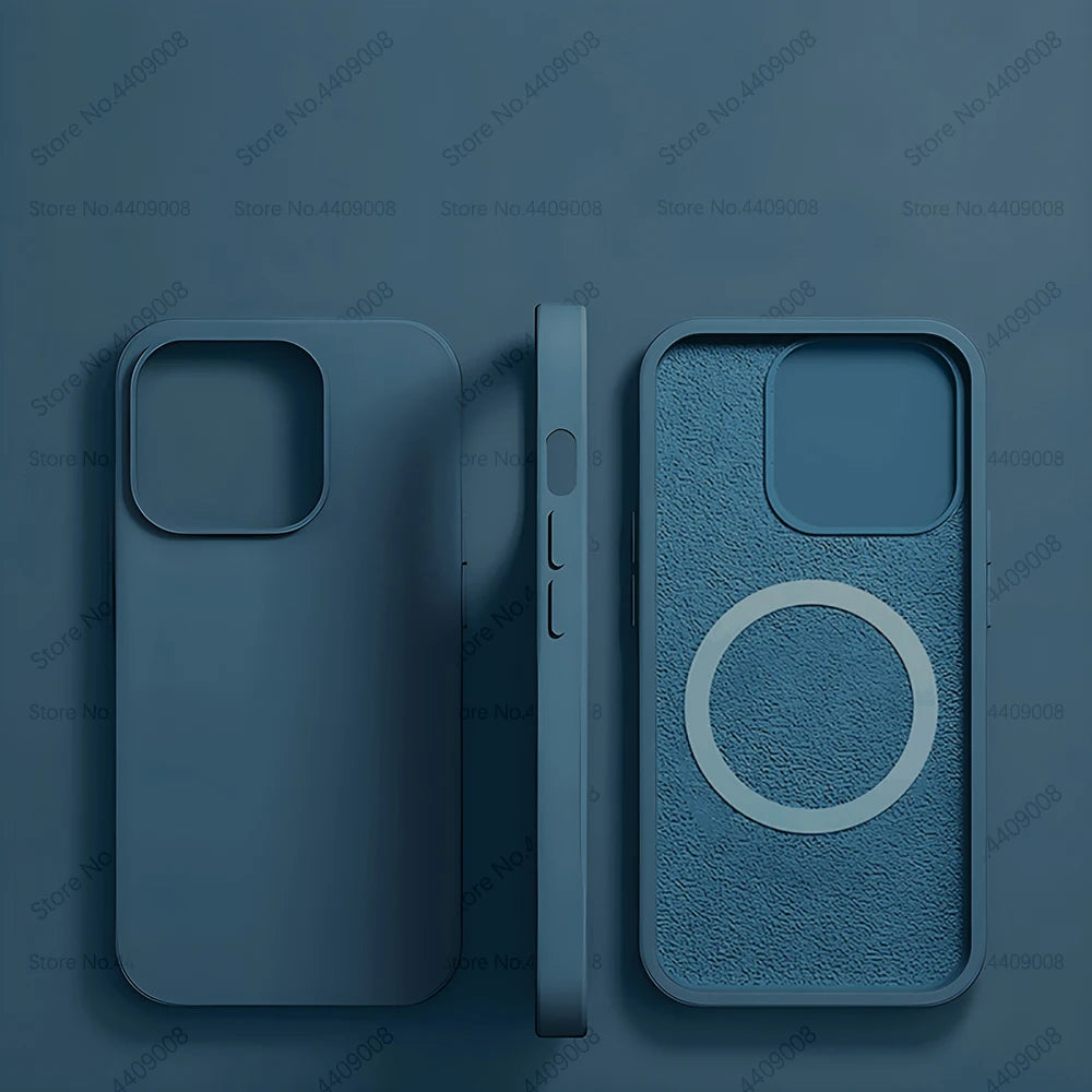For Magsafe Wireless Charging Cases For iPhone 15 11 14 13 12 Pro Max Plus Liquid Silicone Magnetic Soft Cover Phone Accessories