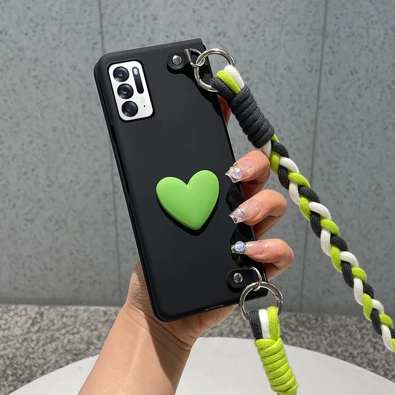 Fashion INS Love Crossbody Lanyard Phone Case For Samsung Galaxy ZFold7 ZFold6 5 ZFold4 3 2 Cute Astronaut Bracket Folding Cover