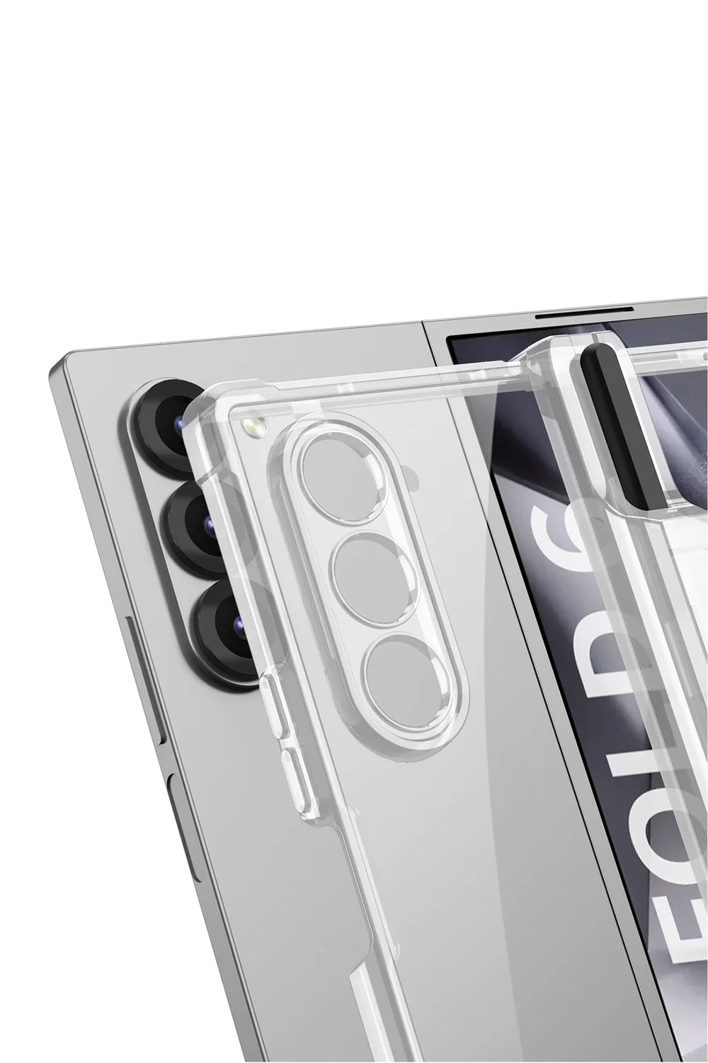 Transparent Airbag Hinge Protection Case for Samsung Galaxy Z Fold 6 With S Pen Holder ZFold 6 Built-in Screen Protector Cover