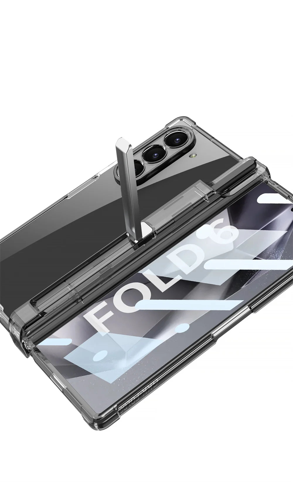 Transparent Airbag Hinge Protection Case for Samsung Galaxy Z Fold 6 With S Pen Holder ZFold 6 Built-in Screen Protector Cover
