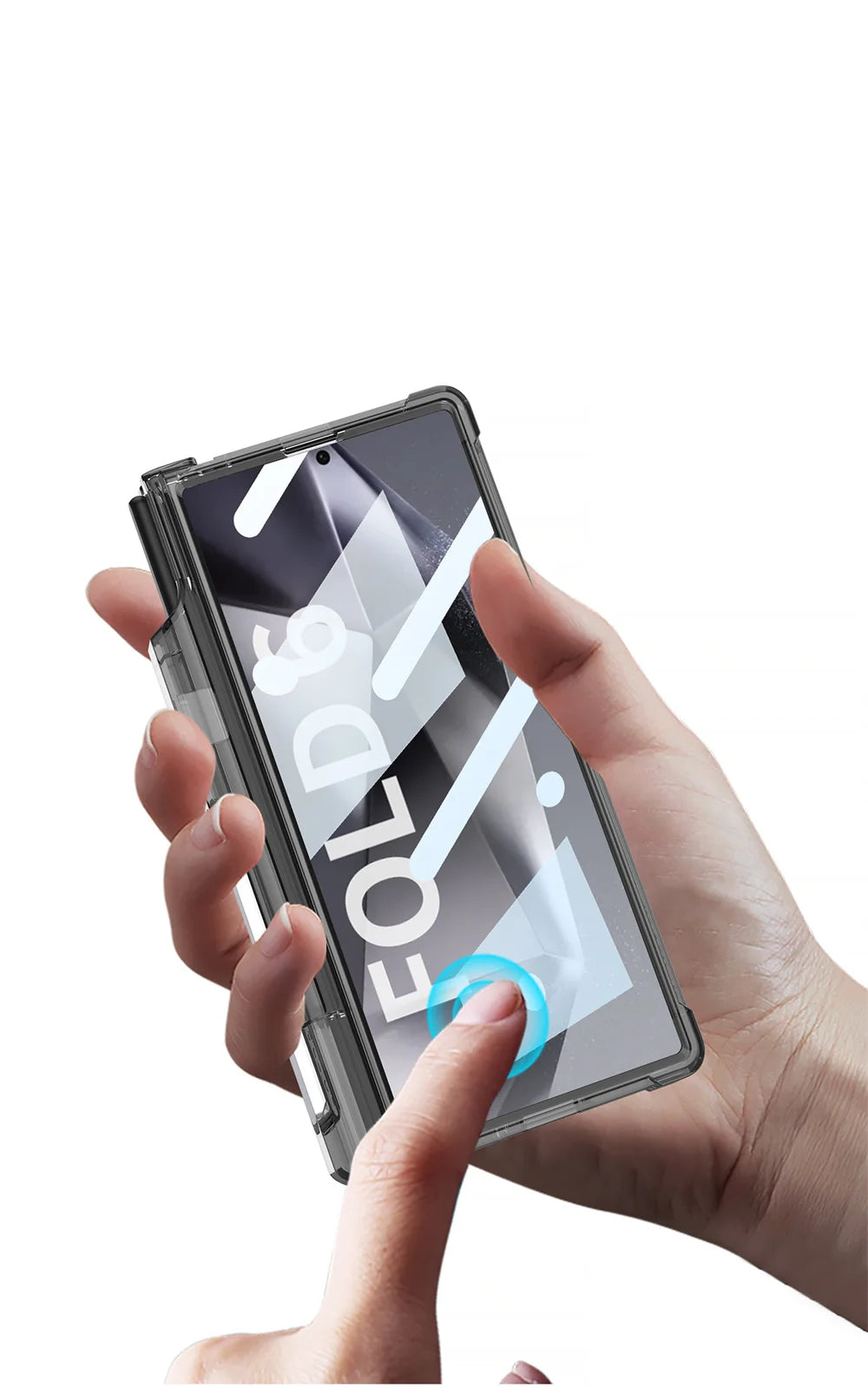 Transparent Airbag Hinge Protection Case for Samsung Galaxy Z Fold 6 With S Pen Holder ZFold 6 Built-in Screen Protector Cover