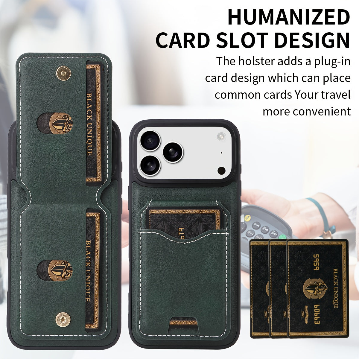 Faux Leather Phone Case with a Kickstand And Card Slot for Iphone 17 Pro Max, Compatible with Models 16/15/14/13/12/11 Pro, Designed for Drop Protection, Black Pu Film Case, Phone Case With Card Slot, Cell Phone Case Cute, Ph